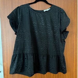 LOFT Black Peplum Blouse